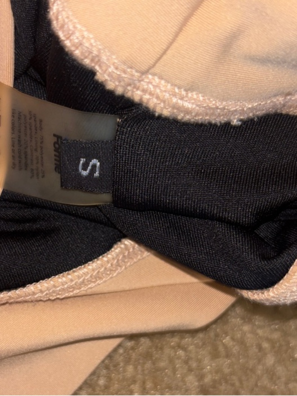 Forme Power Posture Crop Sports Bra in Light Beige black S - Picture 5 of 5